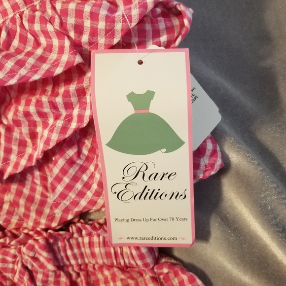 Rare Editions Baby Girl Pink Gingham Ruffle Shorts Set Cotton Infant NWT 12M - Picture 6 of 10